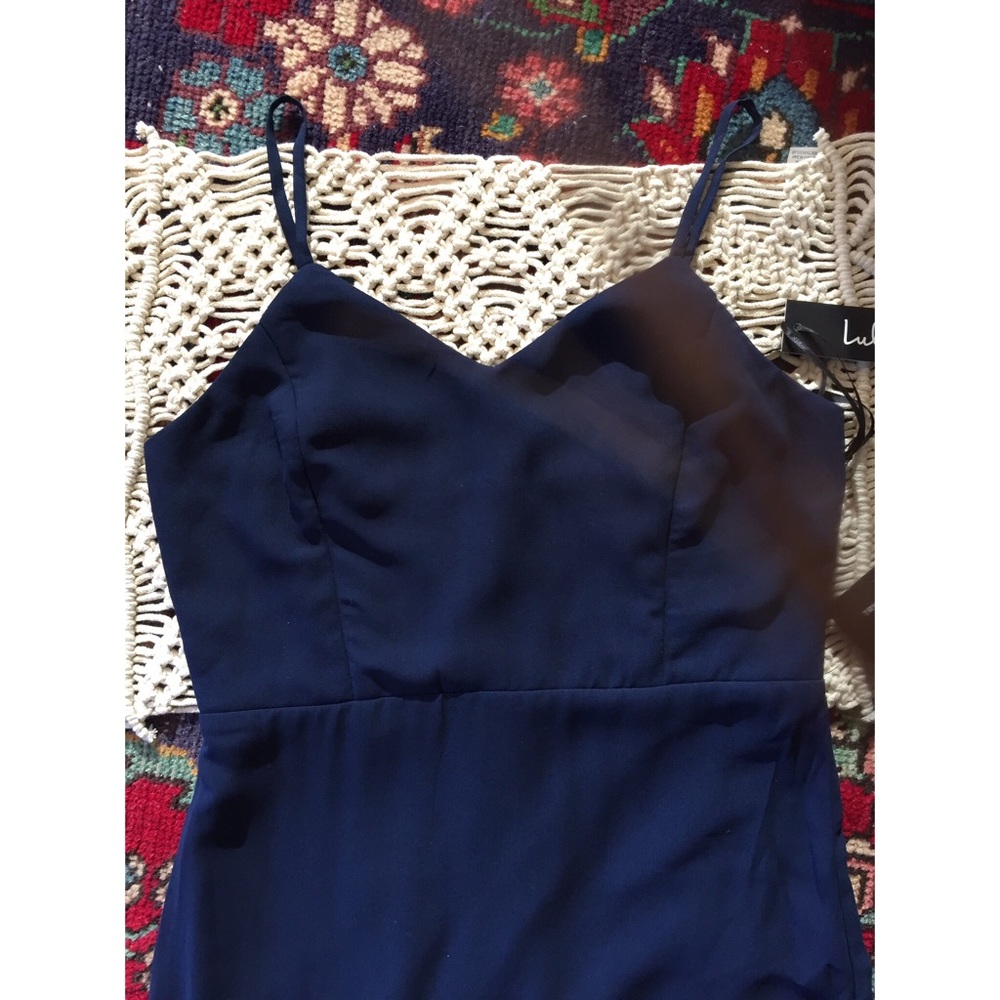 Navy Blue Trumpet NWT Floor Length Dress - Picture 1 of 8